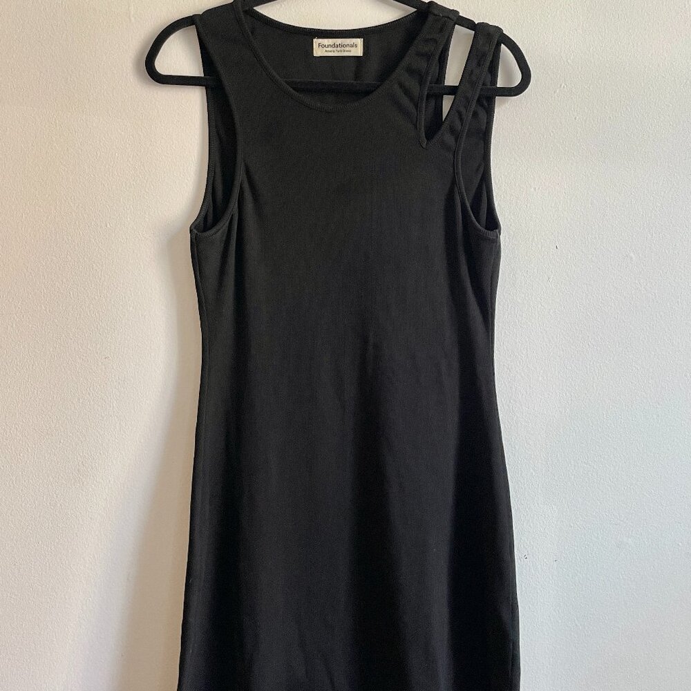 Mini Black Ribbed Tank Dress - Foundationals Amoire Dress